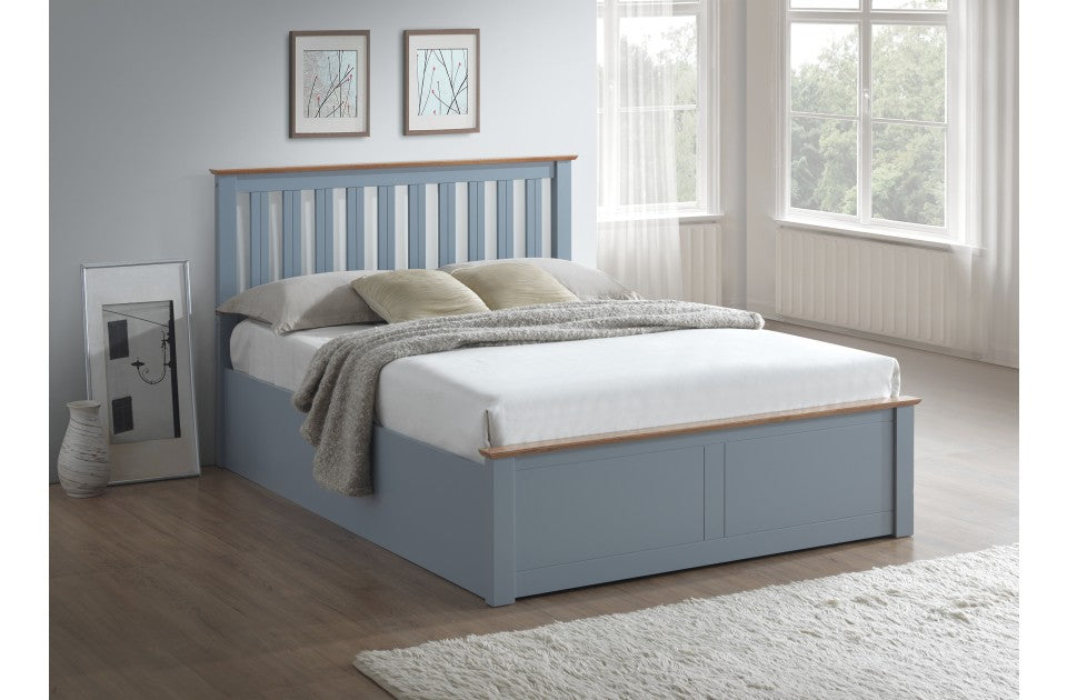 Flame Stone Grey King Size Ottoman Storage Bed Frame