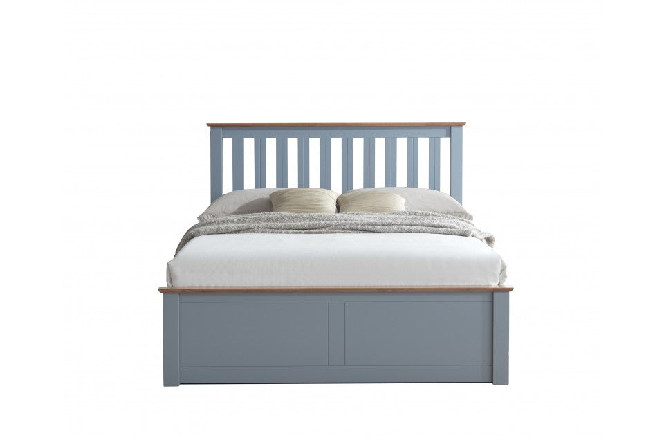 Flame Stone Grey King Size Ottoman Storage Bed Frame