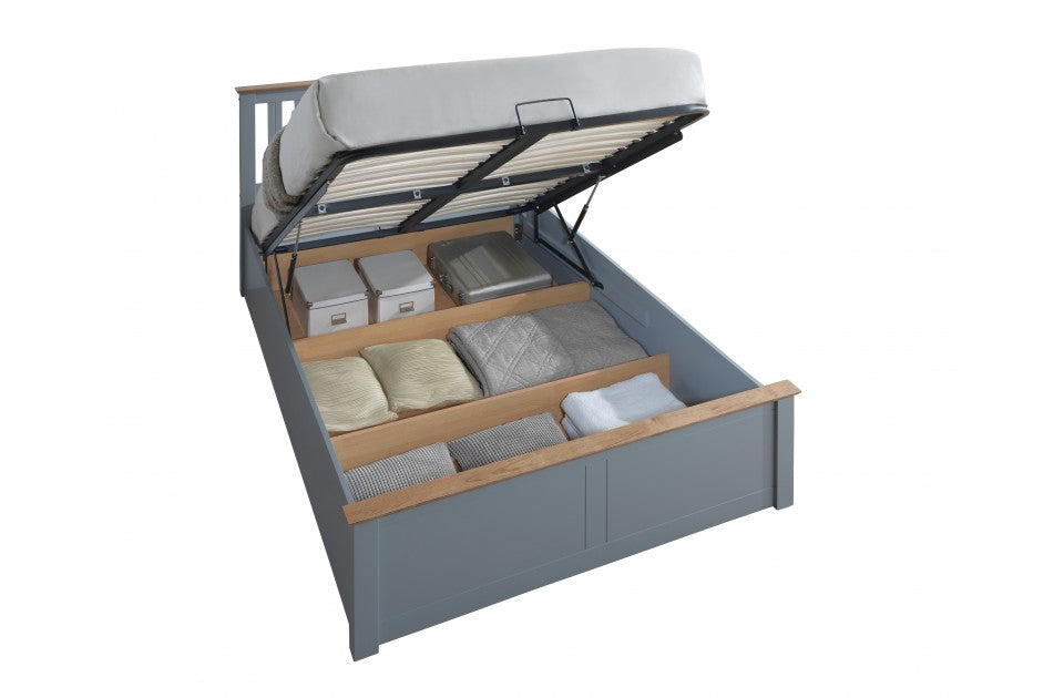 Flame Stone Grey King Size Ottoman Storage Bed Frame