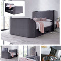 Piper Velvet Grey King Size Ottoman TV Bed Frame