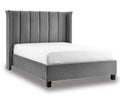 Planet Silver Grey Winged King Size Bed Frame