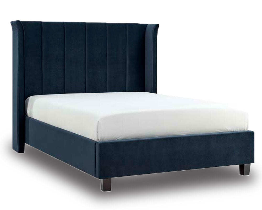 Poland Navy Blue Double Bed Frame