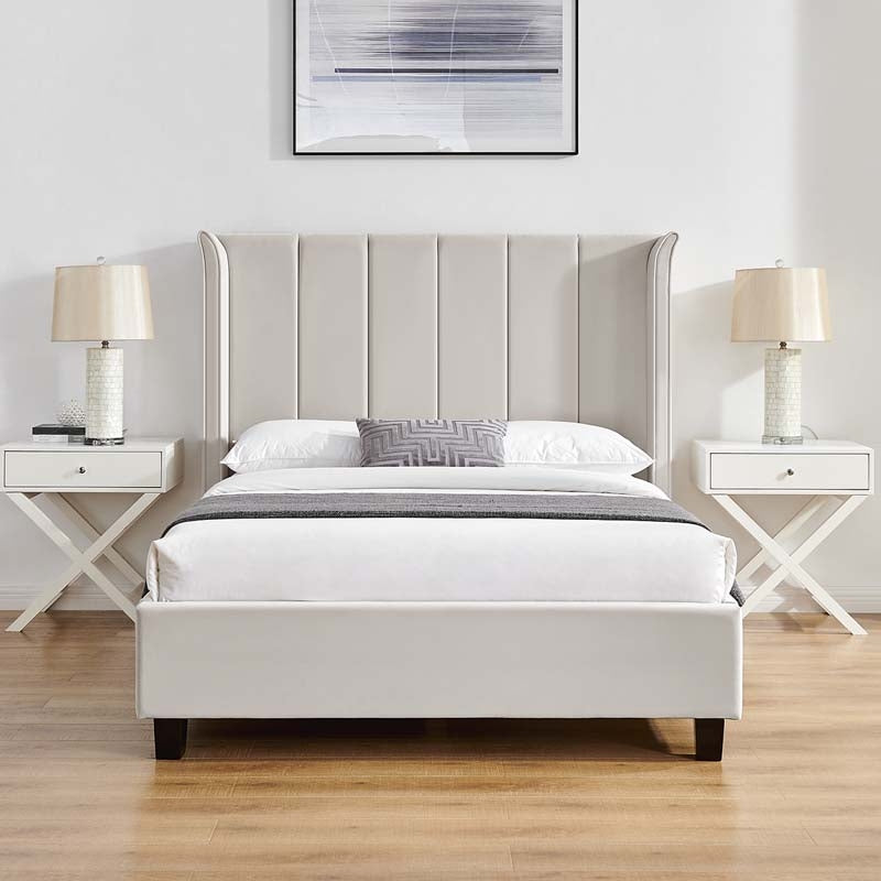 Planet Natural Winged Double Bed Frame
