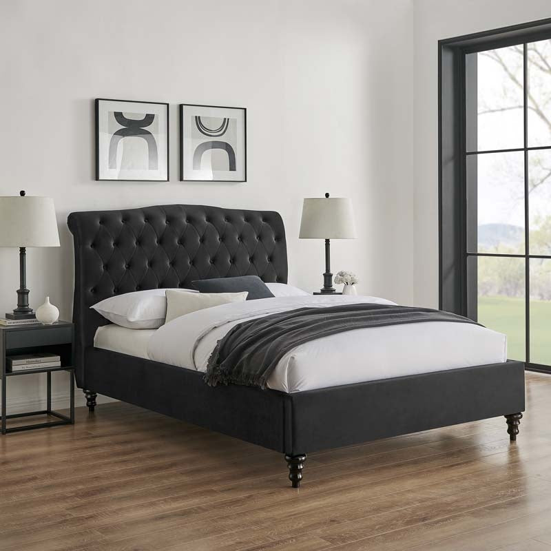 Rosemary Black Double Bed Frame