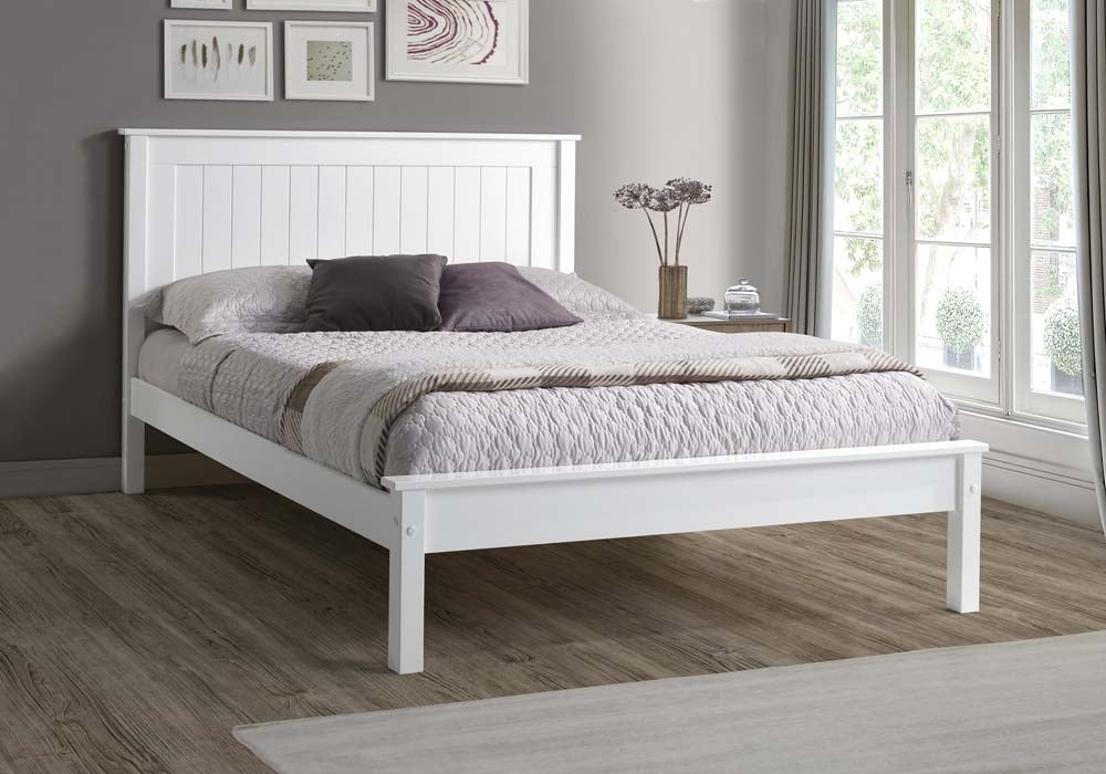 Taurean White Low Foot Single Bed Frame