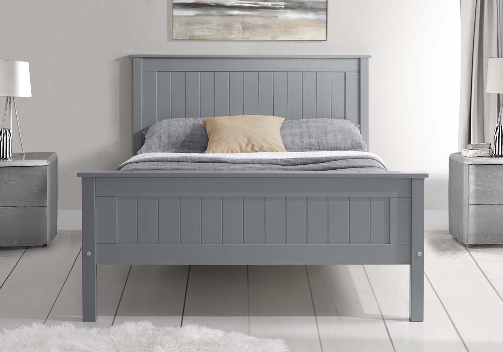 Taurean Grey High Foot King Size Bed Frame