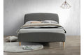 Qube Grey Fabric King Size Contemporary Bed Frame