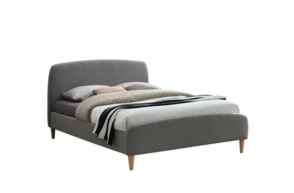 Qube Grey Fabric Three Quarter Contemporary Bed Frame