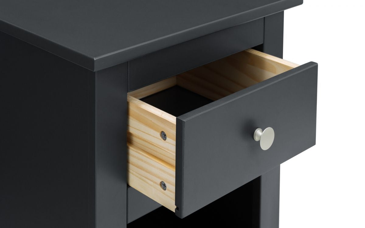 Fradley Anthracite Grey 1 Drawer Bedside