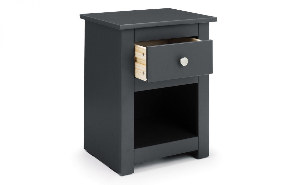 Fradley Anthracite Grey 1 Drawer Bedside