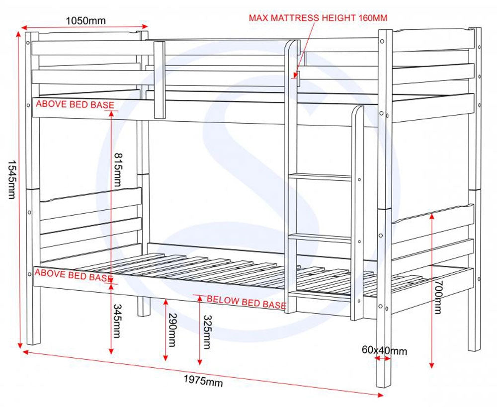Ranch Style White Bunk Bed