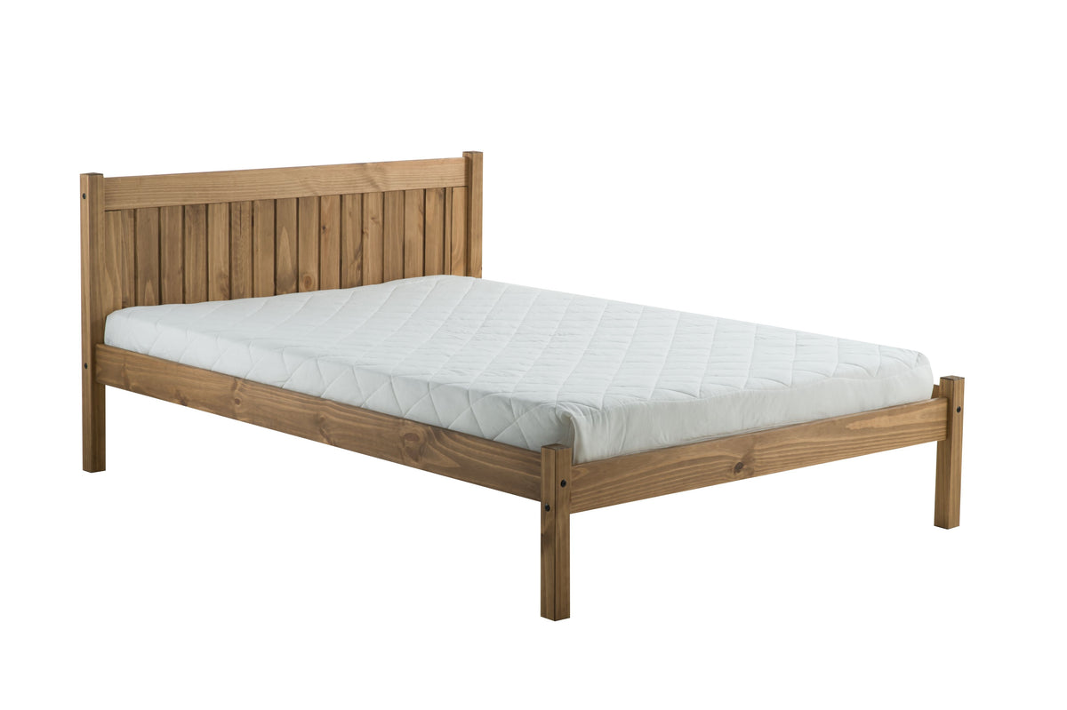 Ryan Antique Pine Double Bed Frame