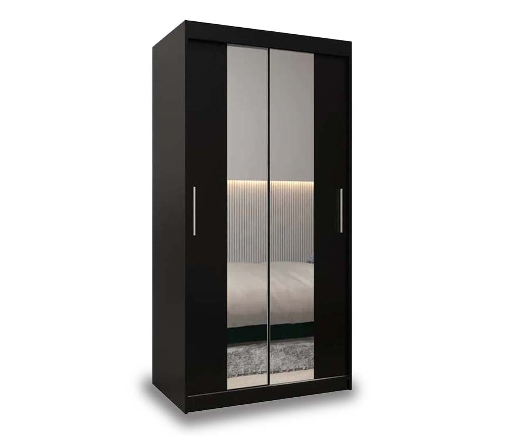 Ripon Black Sliding Door Wardrobe 100cm