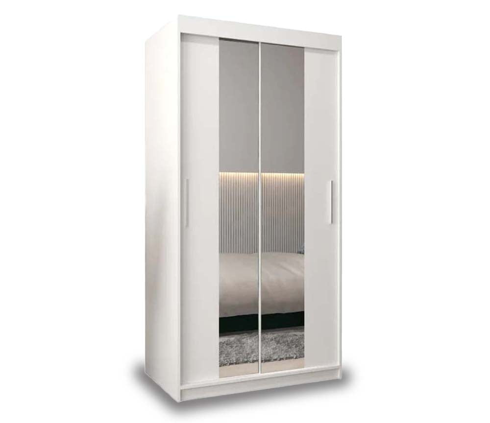 Ripon White Sliding Door Wardrobe 100cm