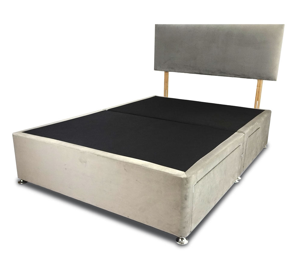 Romantic Square King Size Divan Bed Base And Headboard