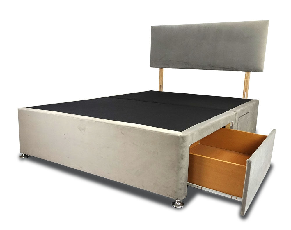 Romantic Square Three Quarter Divan Bed Base And Headboard