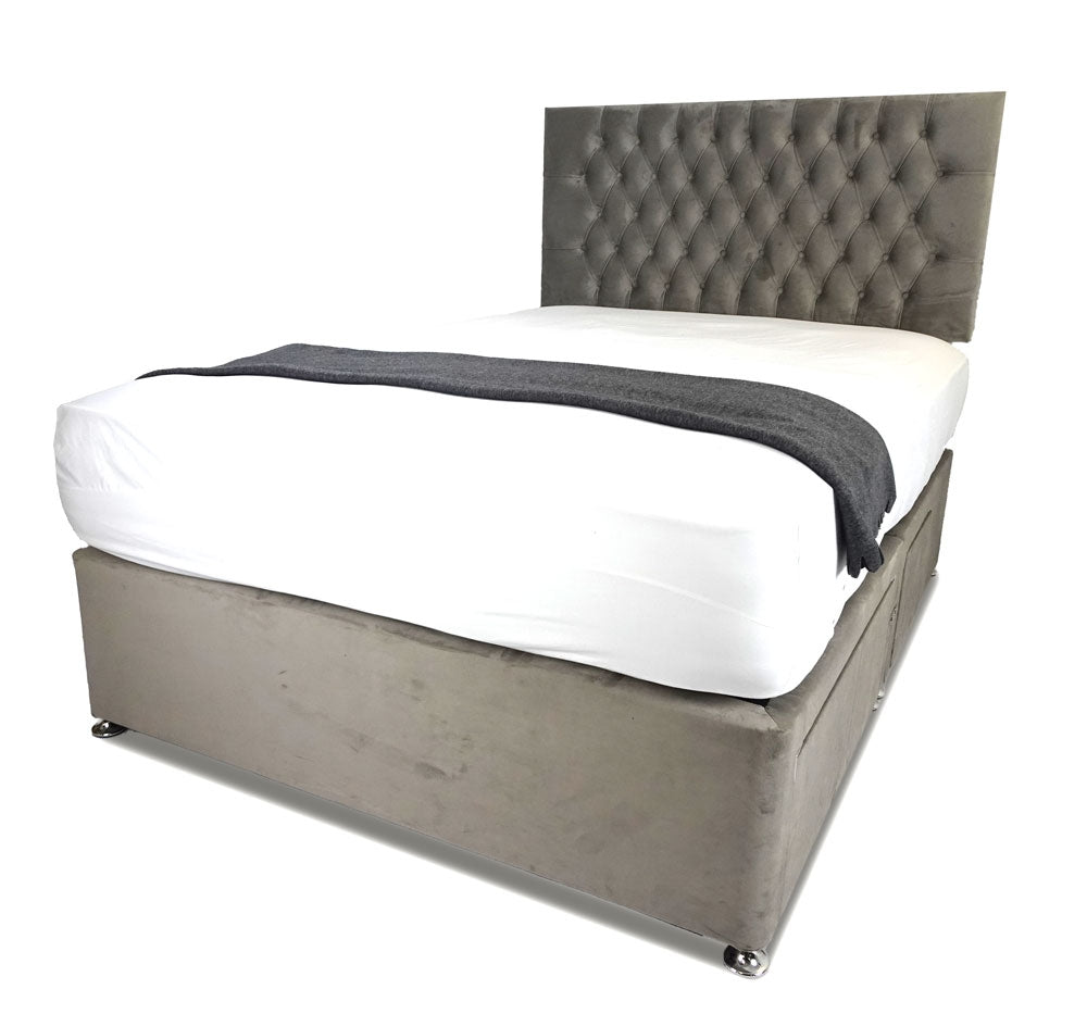 Romantic Mayfair Double Divan Bed Base And Headboard