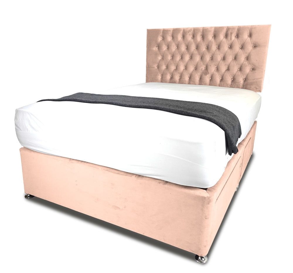 Romantic Mayfair King Size Divan Bed Base And Headboard