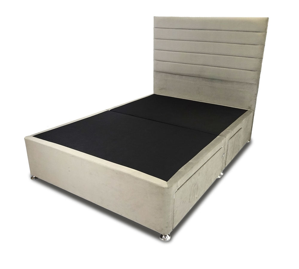 Romantic Valentine Luxe Double Divan Bed Base And Headboard