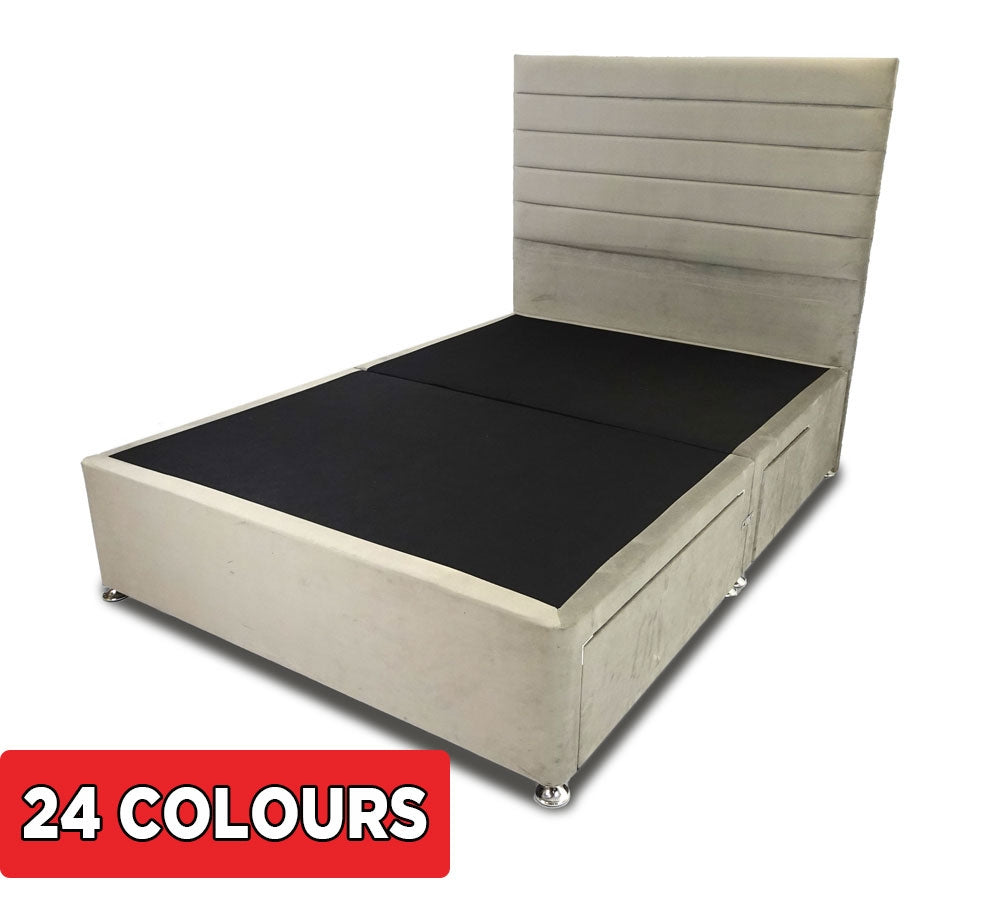 Romantic Valentine Luxe Three Quarter Divan Bed Base And Headboard