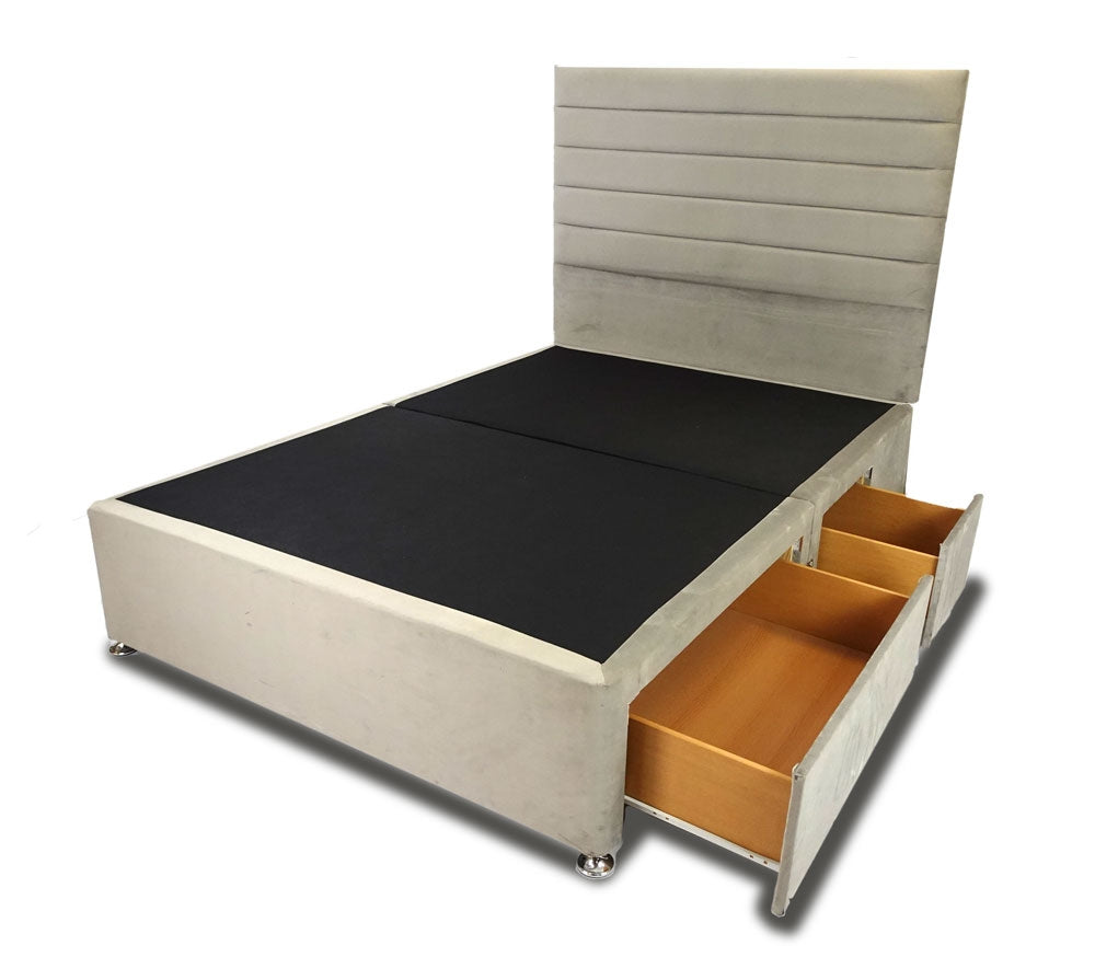 Romantic Valentine Luxe Super King Divan Bed Base And Headboard