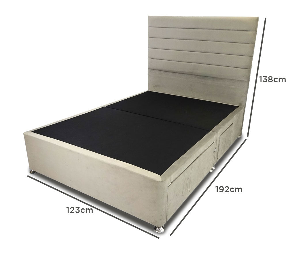 Romantic Valentine Luxe Three Quarter Divan Bed Base And Headboard