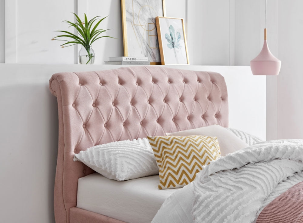Rosemary Pink Double Bed Frame