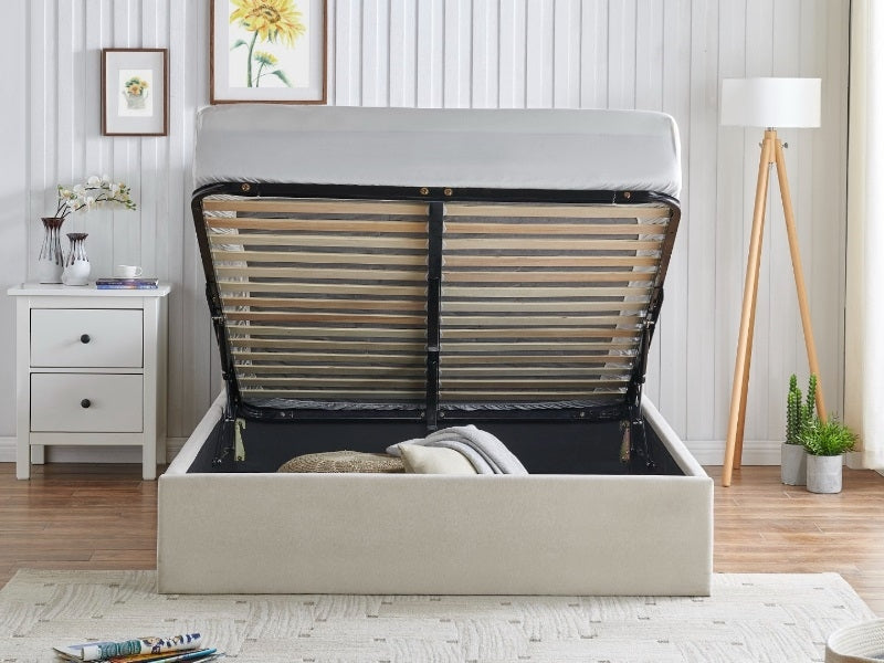 Rosemary Natural Double Ottoman Bed Frame