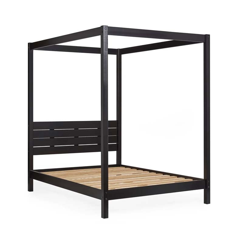 Roxy Black King Size Four Poster Bed Frame