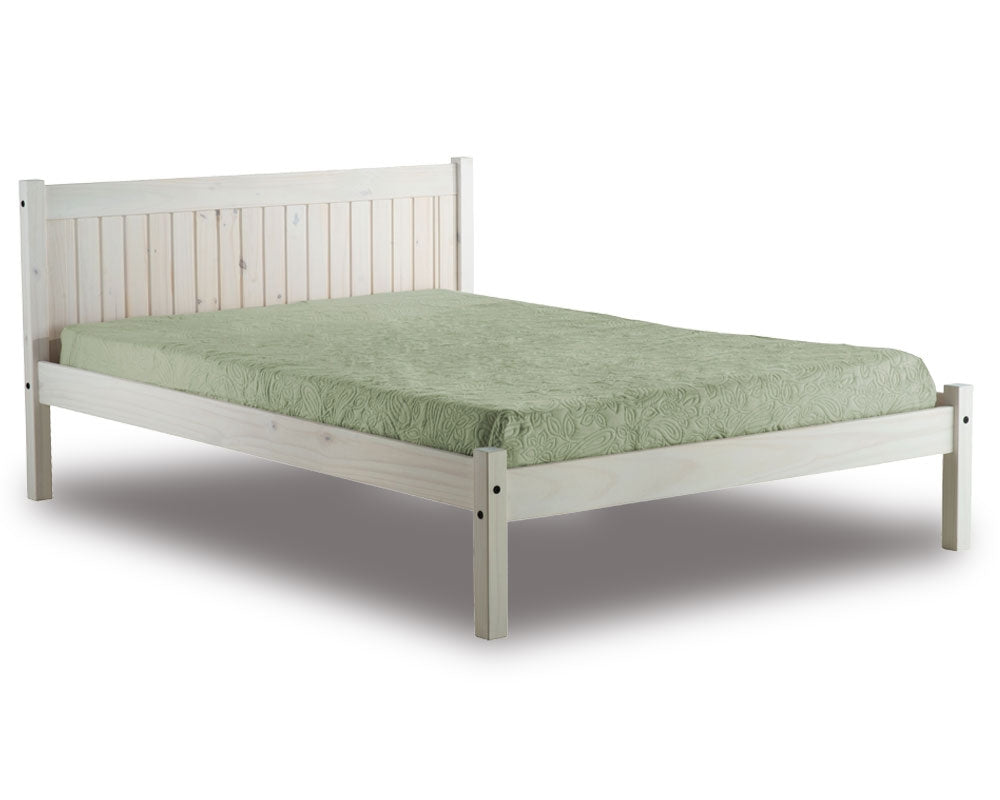 Ryan White Wash Pine Three Quarter Bed Frame