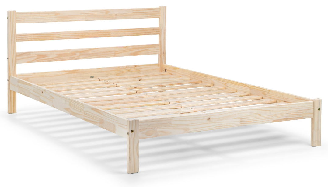 Sammy Pine Double Bed Frame angled view