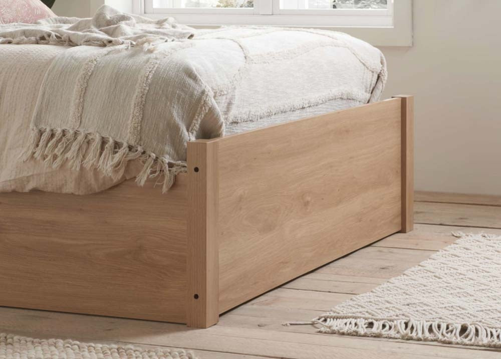 Croxon House Rattan Oak Double Ottoman Bed Frame