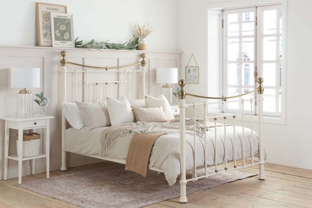 Bronte Cream King Size Bed Frame