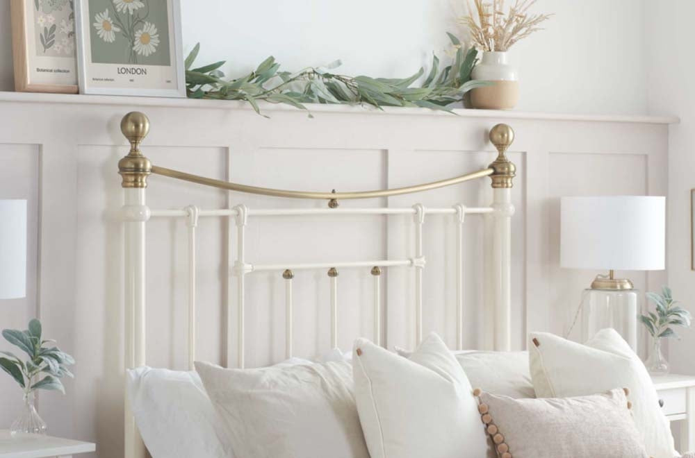 Bronte Cream King Size Bed Frame