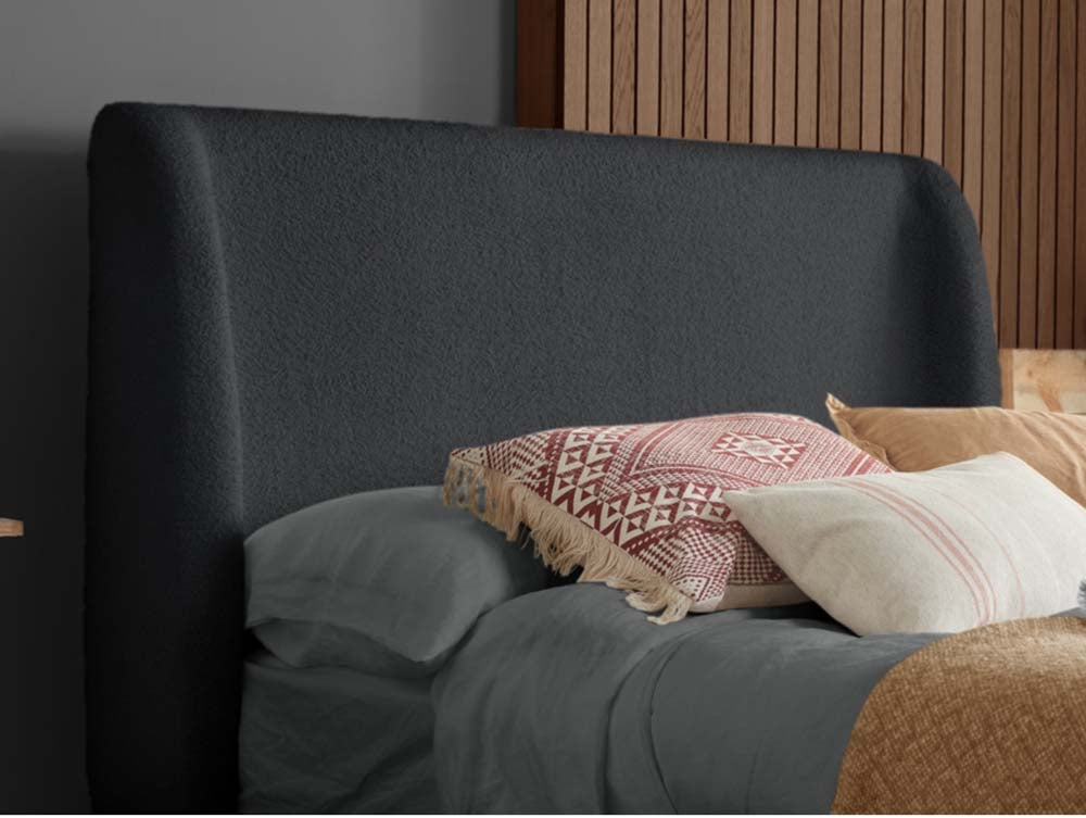 Halfren Grey Double Ottoman Bed Frame