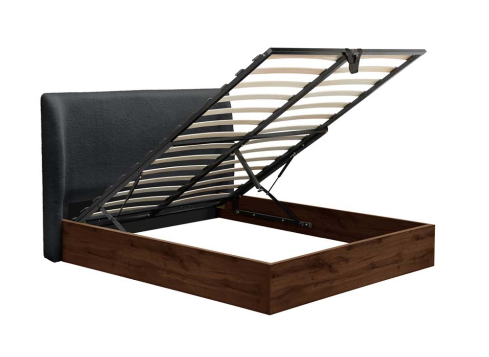 Halfren Grey Double Ottoman Bed Frame