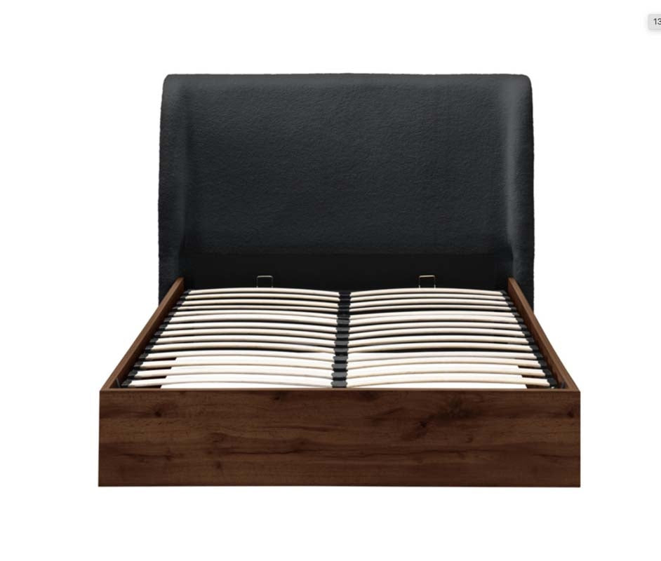 Halfren Grey Double Ottoman Bed Frame