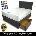 Serene Bamboo King Size 2 Drawer Divan Bed And Free Ruby Headboard