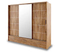 Sheffield Oak Sliding Door Wardrobe 250cm With Lights