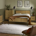Sian Oak Effect Double Bed Frame in a bedroom