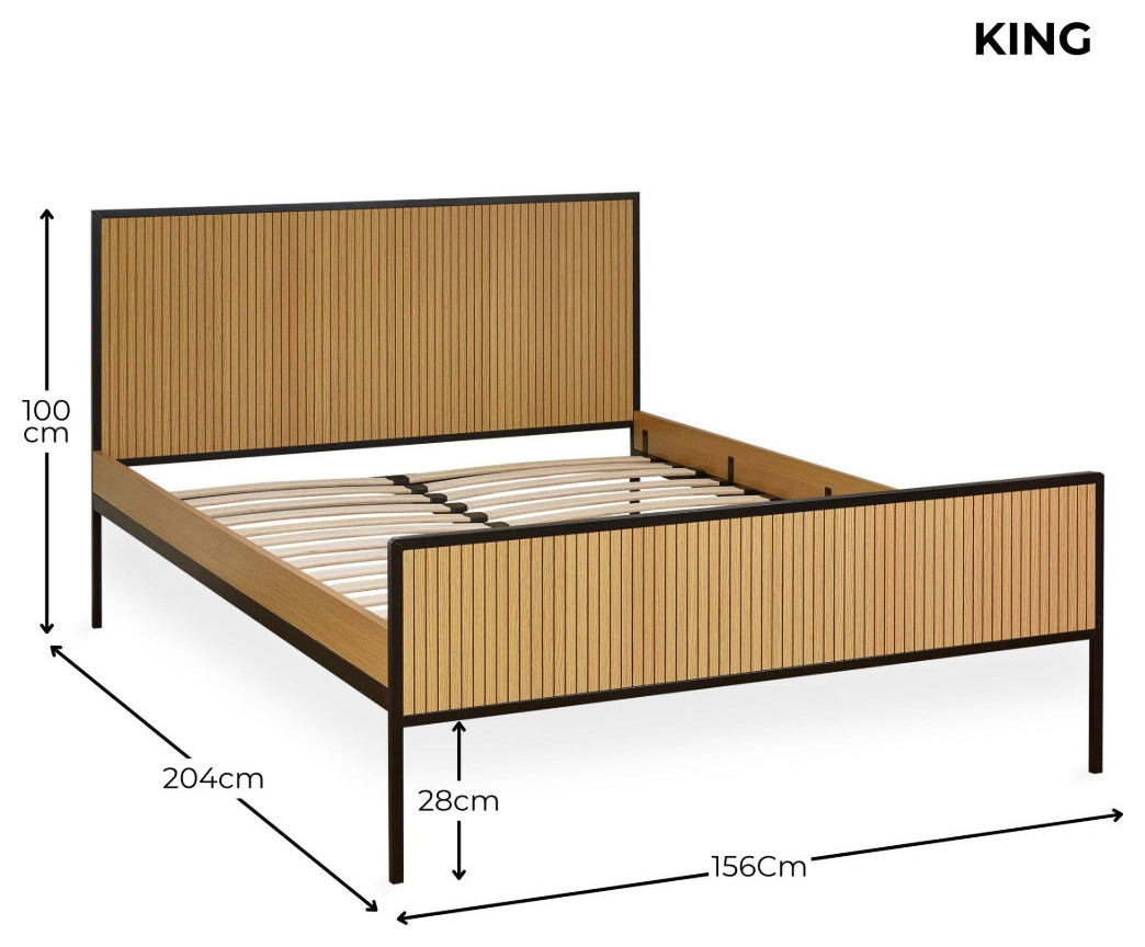 Sian Oak Effect King Size Bed Frame dimensions
