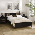 Sidney Black Ash Double Bed Frame in a bedroom