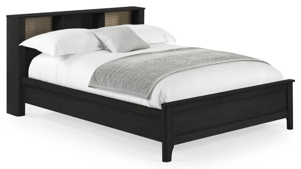 Sidney Black Ash Double Bed Frame angled view