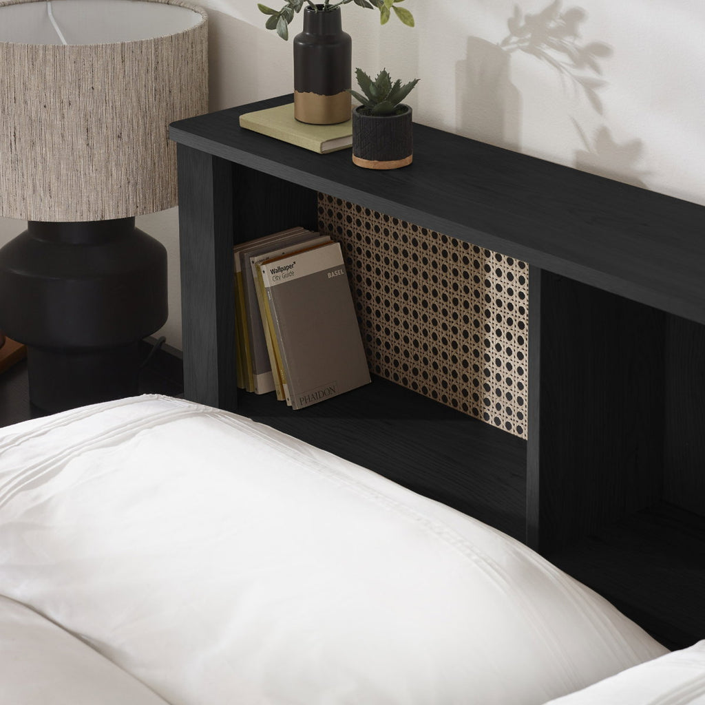 Sidney Black Ash King Size Bed Frame close up