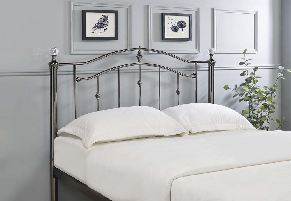 Callipso Black Chrome Dual Finial King Size Bed Frame