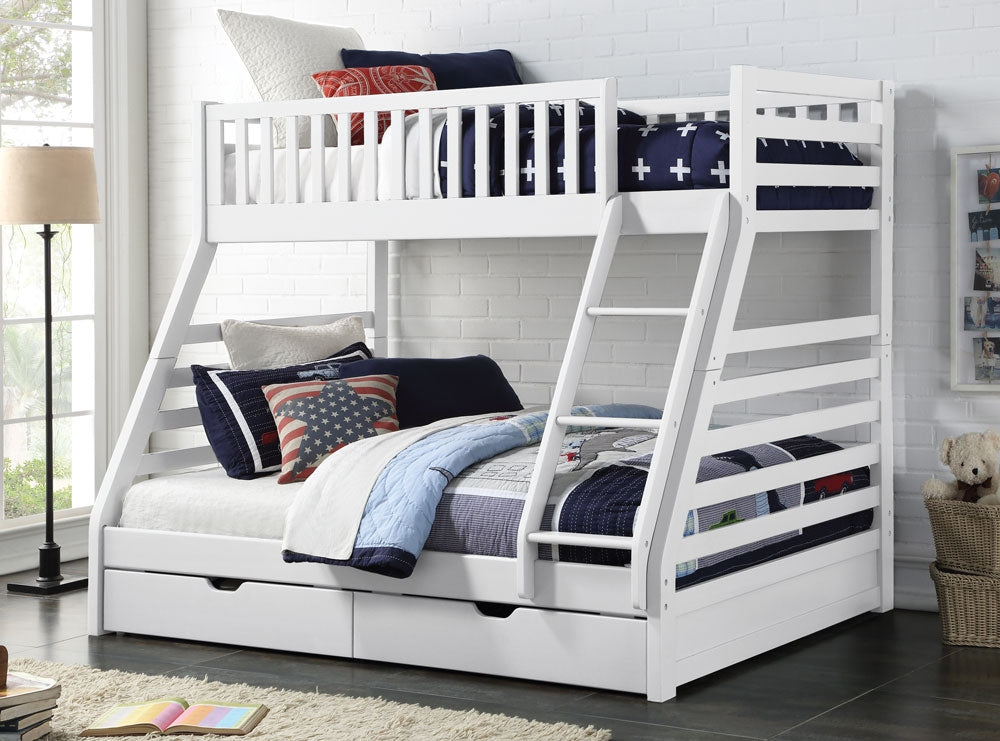Station White Triple Bunk Bed With Drawers