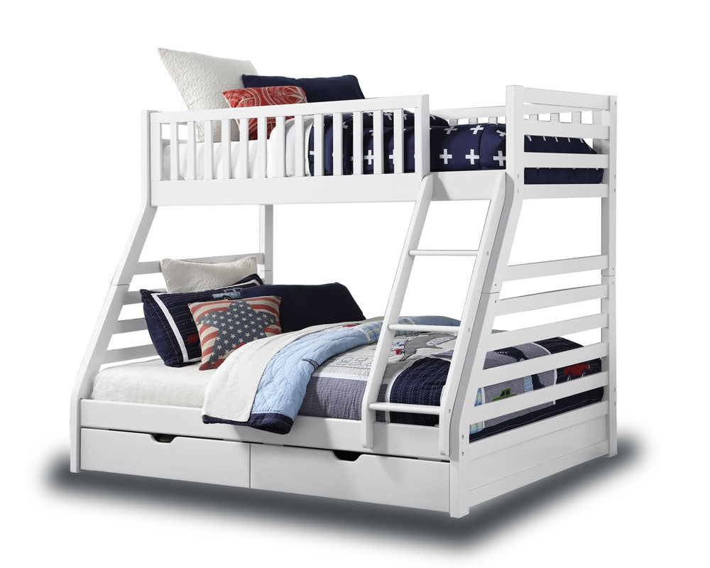 Station White Triple Bunk Bed With Drawers