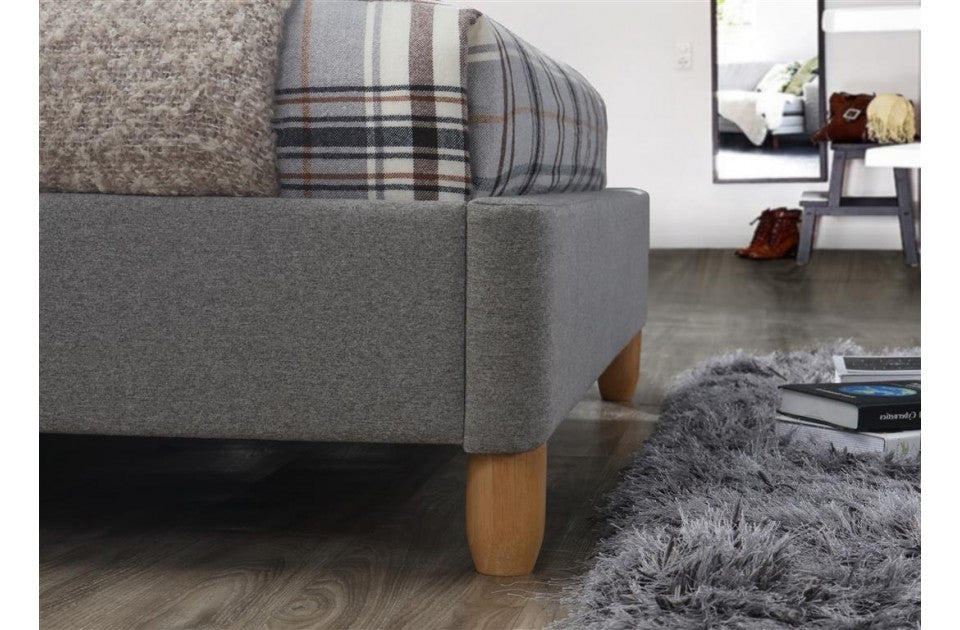 Stockland Grey Fabric King Size Contemporary Bed Frame