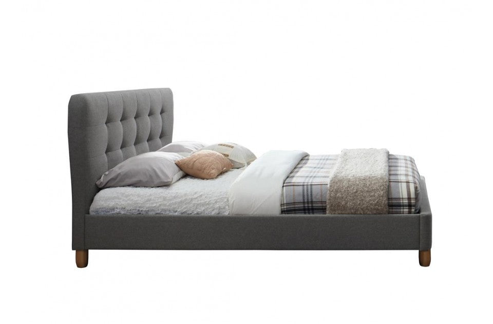 Stockland Grey Fabric King Size Contemporary Bed Frame