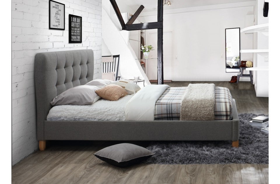 Stockland Grey Fabric Three Quarter Contemporary Bed Frame
